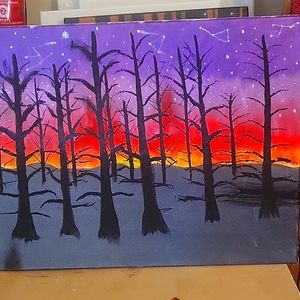 Canvas sunset painting
